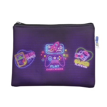 Marlin Kids - 1 Division Neoprene Pencil Case - Gaming (21cm)