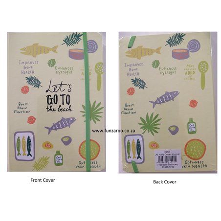 Marlin - Luxury Hardcover, A5 Notebook - Let's Go To the Beach (Yellow)