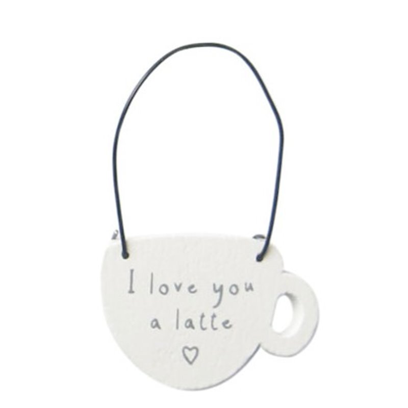 Jenam Sentiments - Mini Wooden Hanger (I love you a latte)