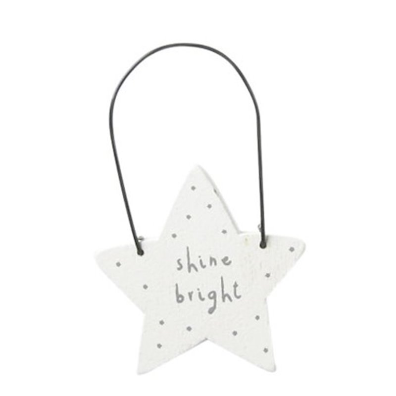 Jenam Sentiments - Mini Wooden Hanger (Shine Bright)