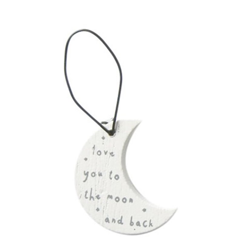 Jenam Sentiments - Mini Wooden Hanger (Love You to the Moon and Back)