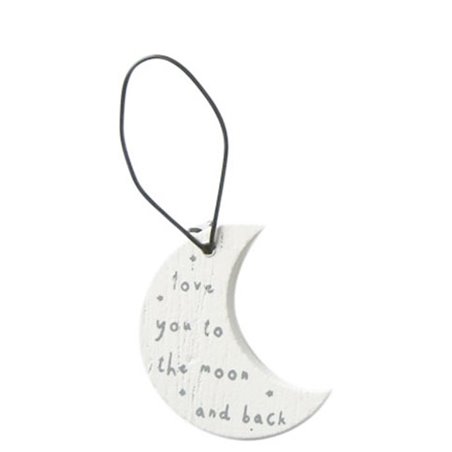 Jenam Sentiments - Mini Wooden Hanger (Love You to the Moon and Back)