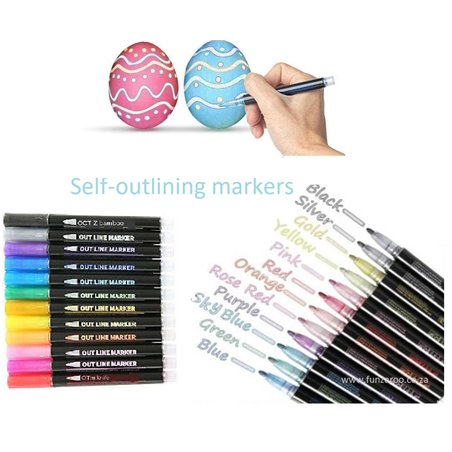 Self-Outlining Markers - Pack of 12