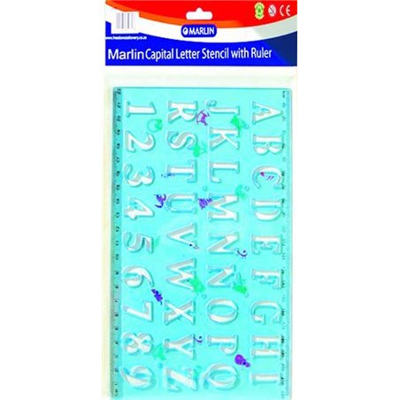 Marlin Capital Letter and Number Stencil with Ruler Markings