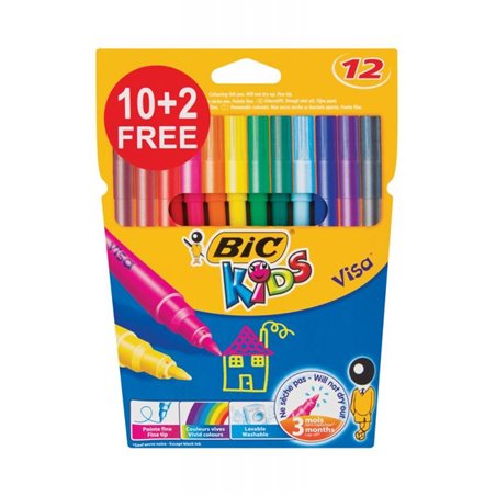 BIC - VISA Felt Tip Pens (10 + 2 Free)