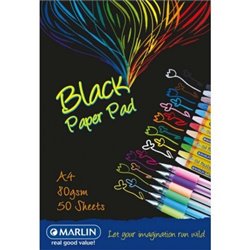 Marlin Black Paper Pad (A4, 50 sheets)