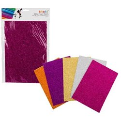 Khoki Art Supplies - Glitter Foam Sheets (Colours vary)