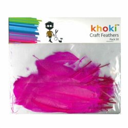 Khoki Art Supplies - Long Feathers (50 Assorted colours)