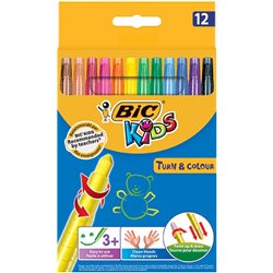 Bic Kids Turn & Colour - Retractable Wax Crayons (12s)