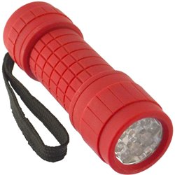 Mini Rubber Torch - 9 LED light (EACH)