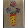 Wooden Rubber Stamp - Flower Vases - Yellow