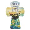 Christian Art Gifts - Wooden Cross Magnet - Hope in the Lord
