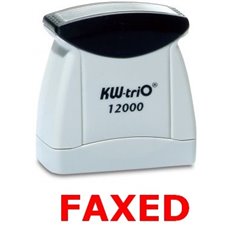 Kw-Trio 12000 Self-Inking Stamp - Faxed (Red Ink)
