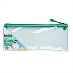 Meeco - Large Clear PVC Pencil Bag - Green