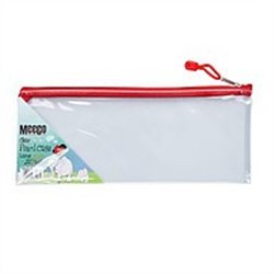 Meeco - Large Clear PVC Pencil Bag - Green