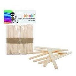 Khoki Art Supplies - Wooden Sticks (Plain Natural)