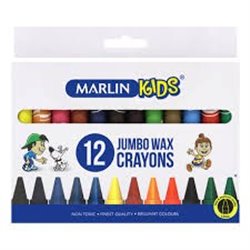 Marlin Kids - Jumbo Wax Crayons 14mm (12)