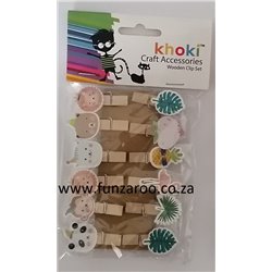 Khoki Wooden Peg Set - Tropical Cute