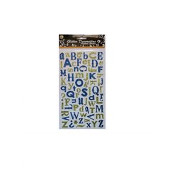 Alphabet Stickers - Glitter Blue & Green