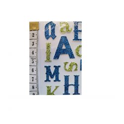 Alphabet Stickers - Glitter Blue & Green
