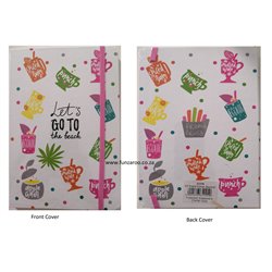 Marlin - Luxury Hardcover, A5 Notebook - Let's Go To the Beach (White)