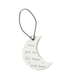 Jenam Sentiments - Mini Wooden Hanger (Love You to the Moon and Back)