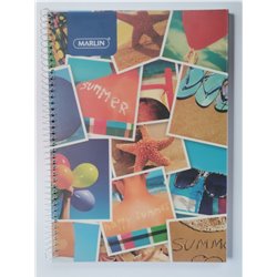 Marlin A4 Spiral Notebook - Summer