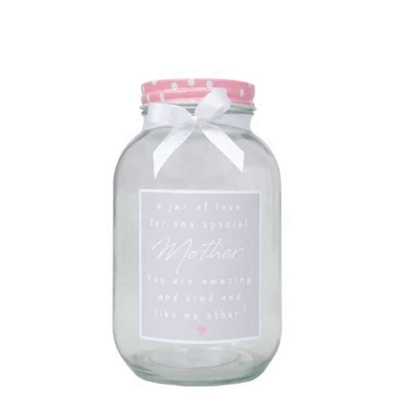 Jenam Mothers Day Quirky - Large Glass Jar (A Jar of Love For One Special Mother) - 1 litre