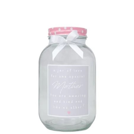 Jenam Mothers Day Quirky - Large Glass Jar (A Jar of Love For One Special Mother) - 1 litre