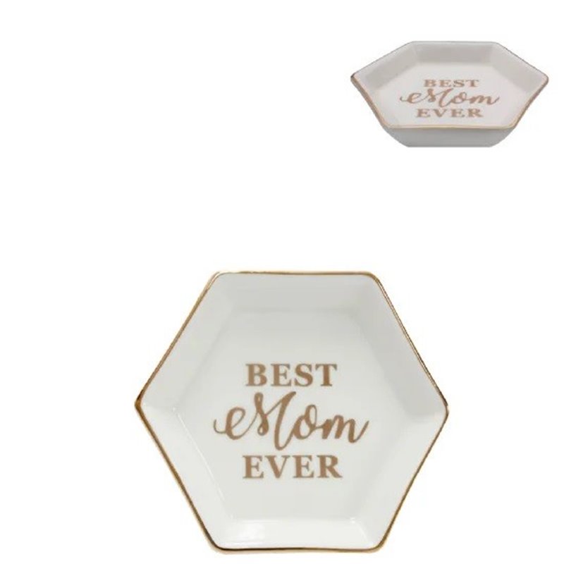 Jenam Mothers Day Quirky - Ceramic Trinket Dish (Best Mom Ever)