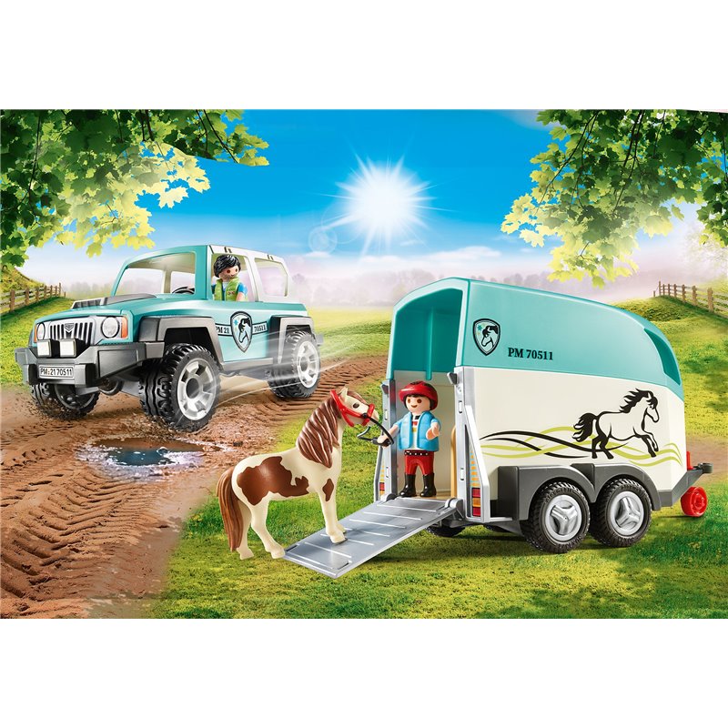 Playmobil Car with Pony Trailer