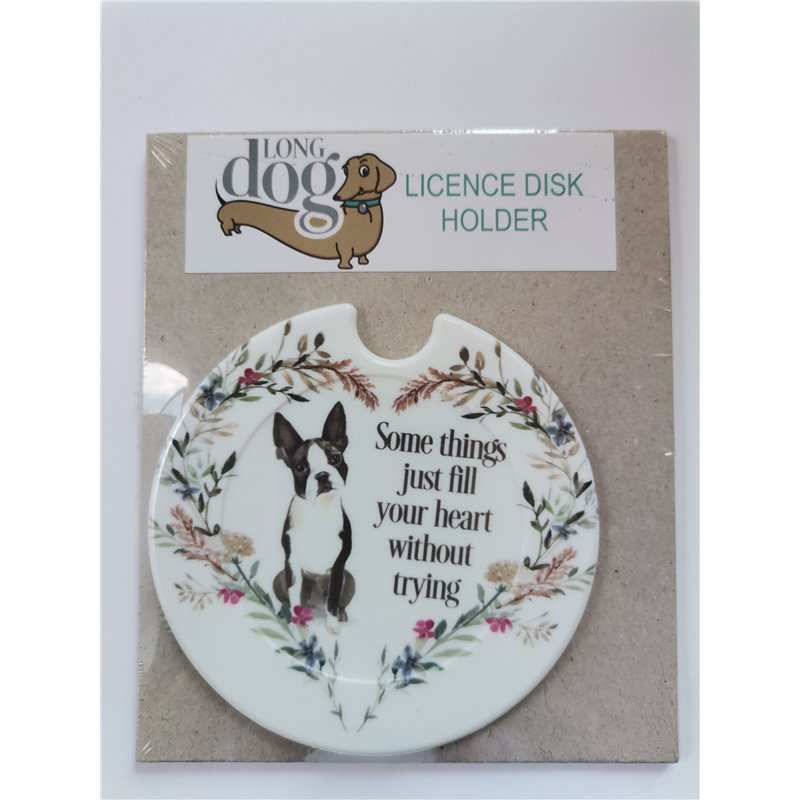 Boston Terrier Licence Disc Holder