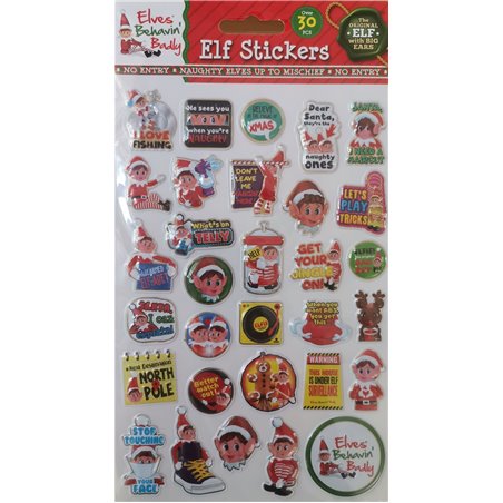 Elves Behavin Badly - 3D Stickers - Elf Fishing
