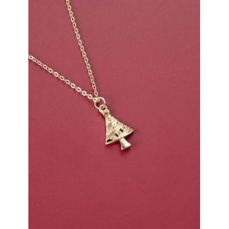 Christmas Novelty Necklace - Gold Tree (Zinc Alloy)