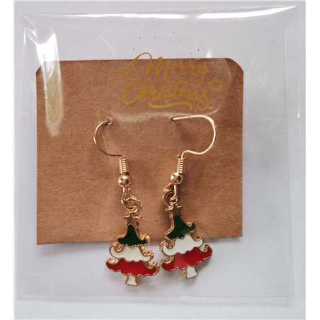Christmas Novelty Colourful Tree Earrings (Metal)