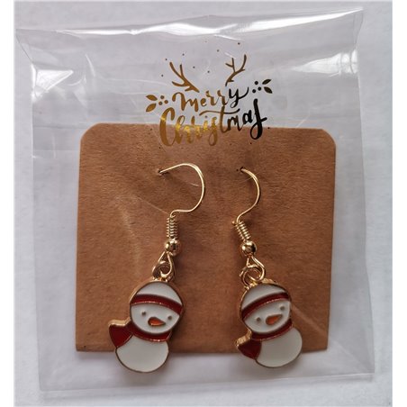 Christmas Novelty Snowman Earrings (Metal)