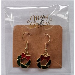 Christmas Novelty Wreath Earrings (Metal)