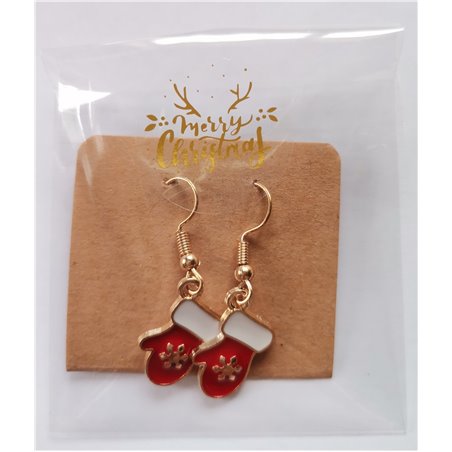 Christmas Novelty Mitten Earrings (Metal)