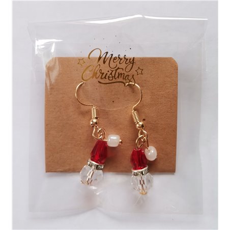 Christmas Novelty Sparkly Santa Earrings (Metal & Acrylic)