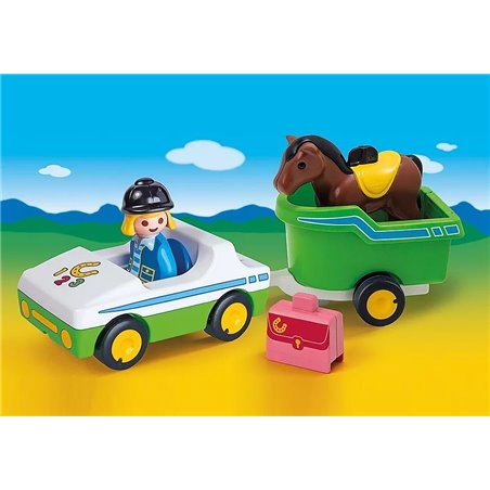 Playmobil 123 - Car with Horse Trailer
