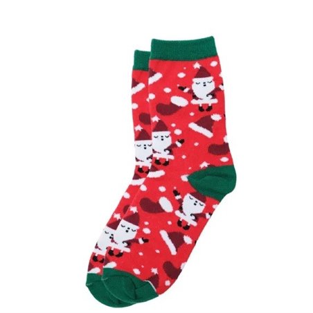 Jenam Christmas - Novelty Socks - Green & Red Santa (Adult Size)