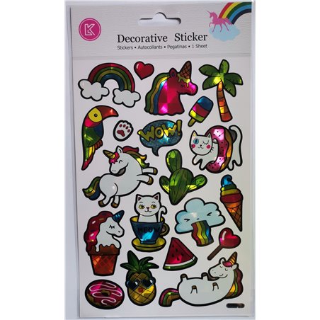 Stickers - Glitter Foil - Rainbow Summer