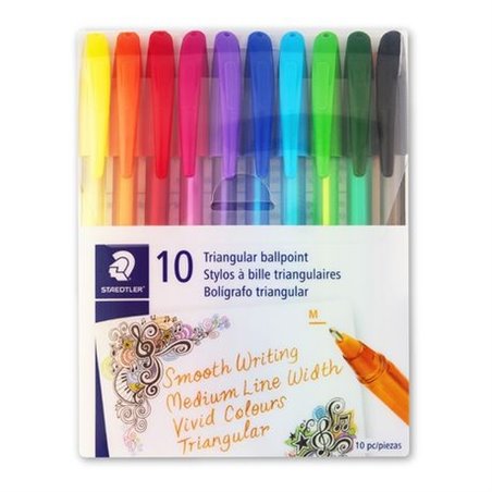 Staedtler - Triangular Ballpoint pen (10 colour, medium)