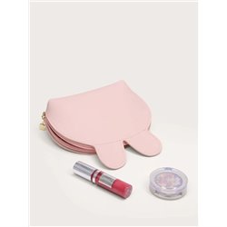 Pink Bunny Cosmetic Bag (Leather feel)