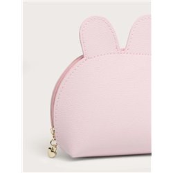 Pink Bunny Cosmetic Bag (Leather feel)