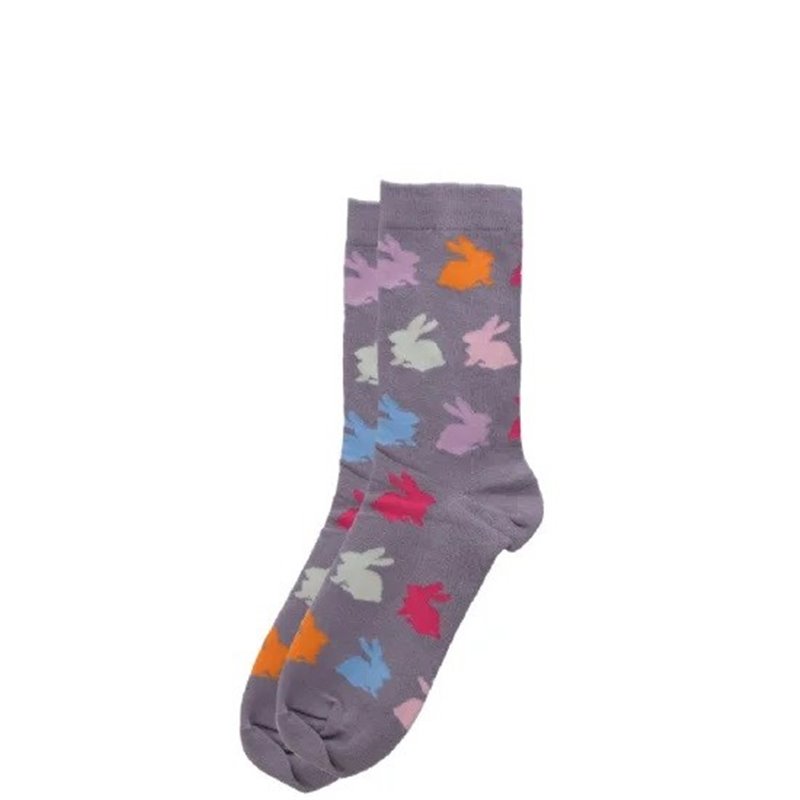 Jenam Easter - Grey Bunny Print Novelty Socks