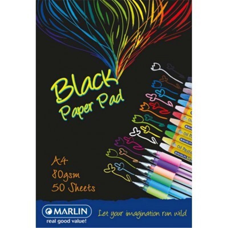 Marlin Black Paper Pad (A4, 50 sheets)
