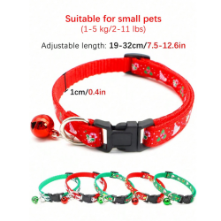 Small Pet Festive Collar with Bell (Each)