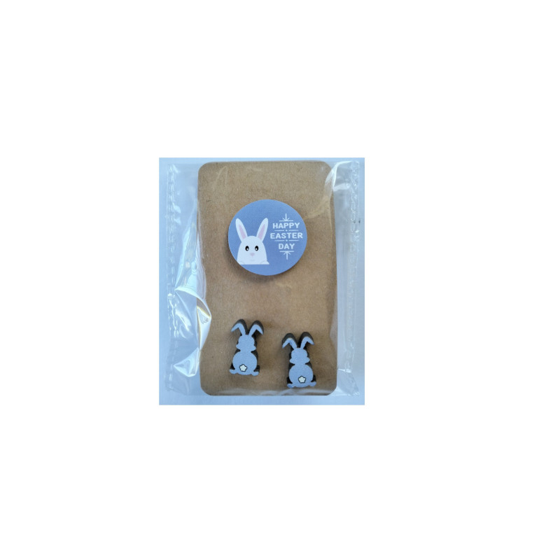 Wooden Earrings - Bunny