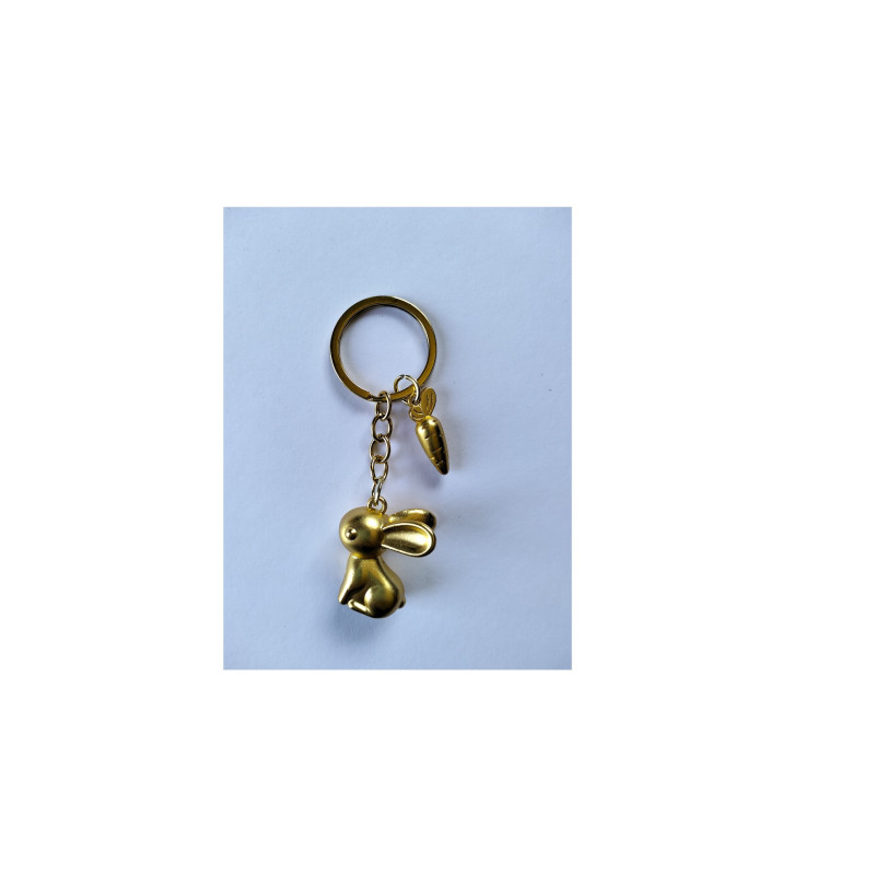 Gold Bunny Keyring